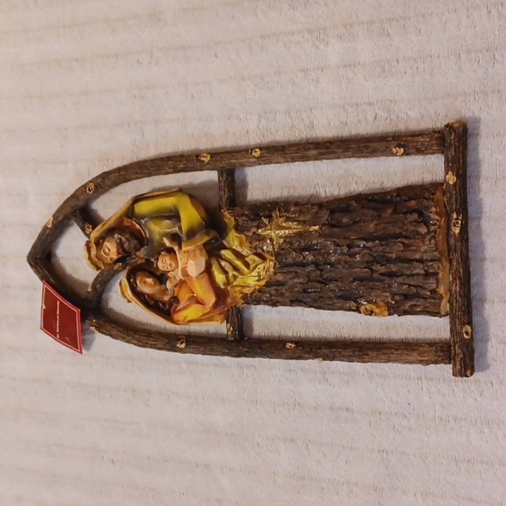 St. Nicholas Square Holy Family Nativity 12” Resin Wall Art Rustic Christmas